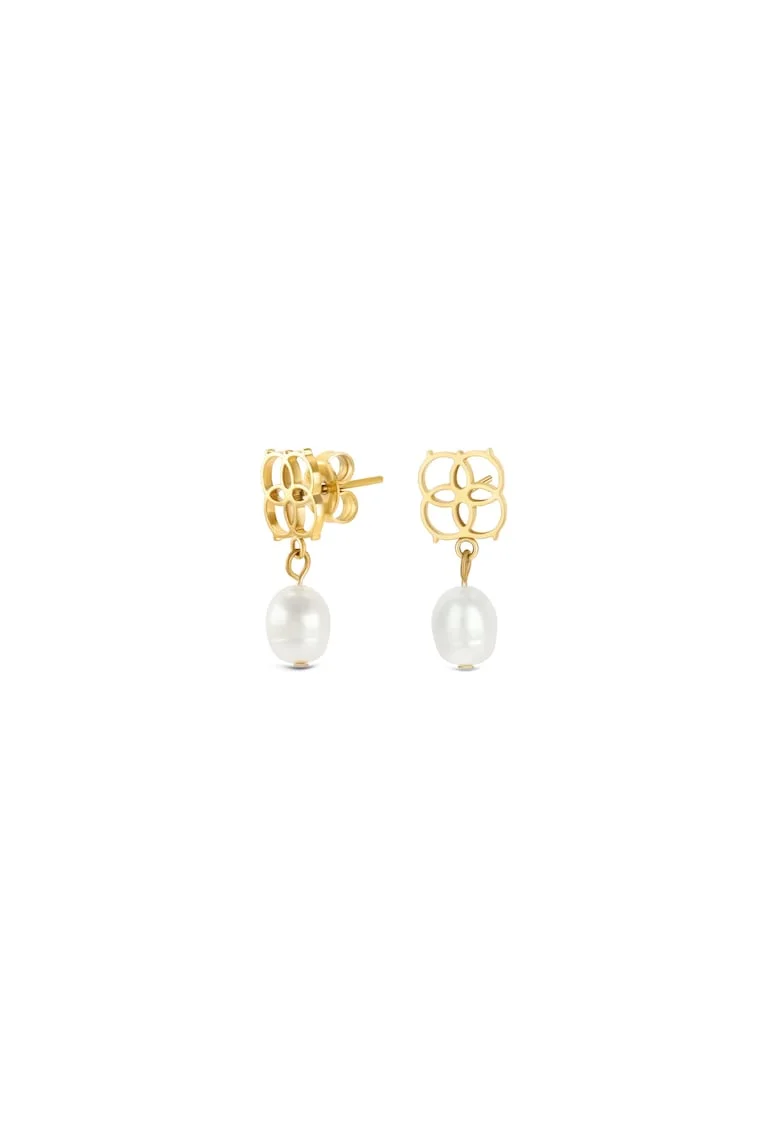 Cercei  Iconic Pearl cu perle, Auriu