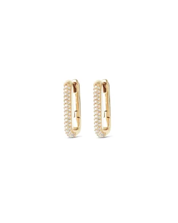 Cercei placati cu aur de 18K si decorati cu zirconia, Auriu