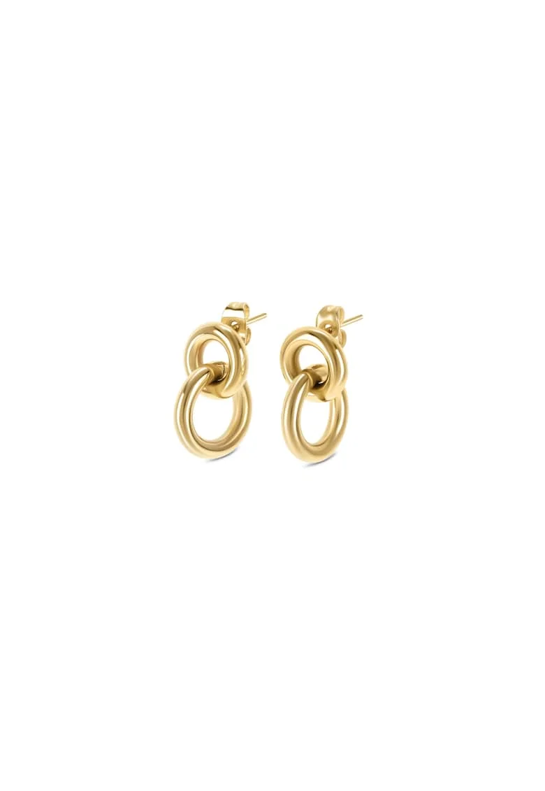 Cercei drop placati cu aur de 18k Circle