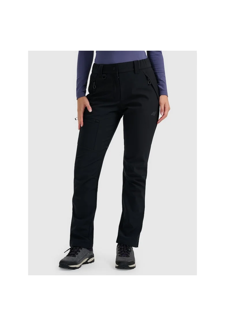 Pantaloni sport dama,  trekking, negru, poliester,