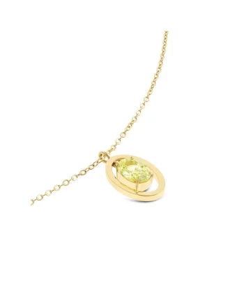 Colier placat cu aur de 18k si pandantiv incrustat cu zirconia,  Birthstone August - Strength