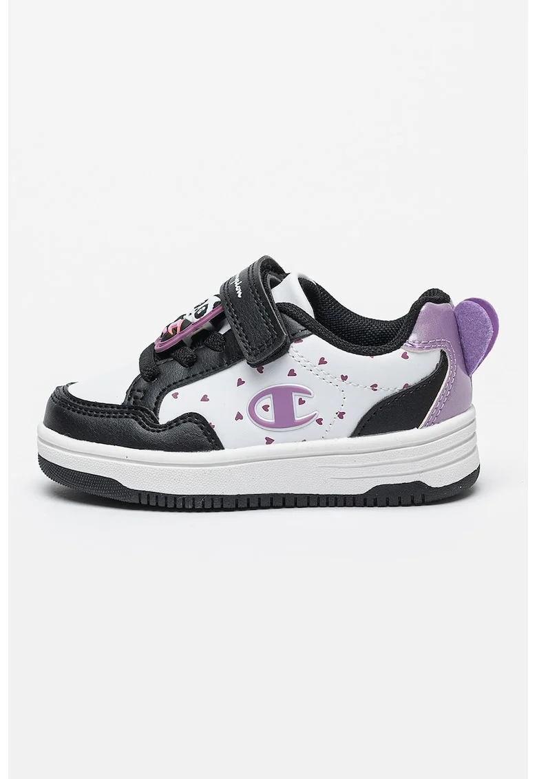 Pantofi sport cu logo Panda TD, Alb/Negru/Roz