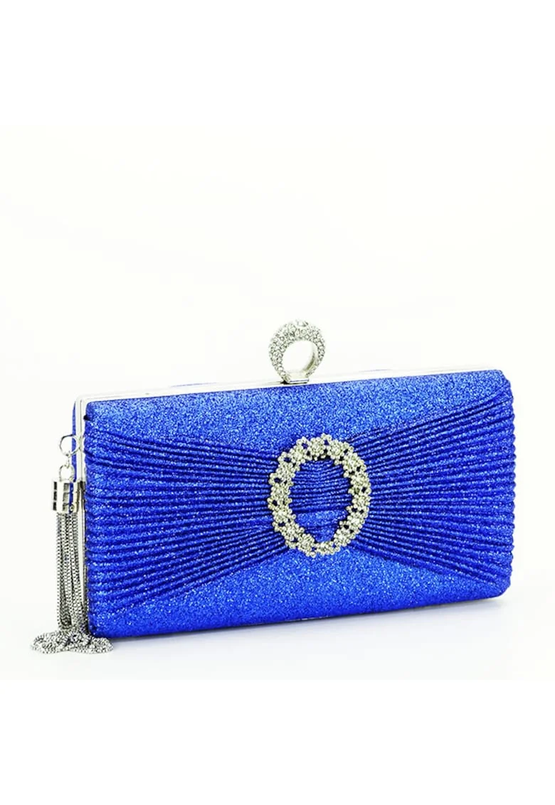 Geanta clutch cu brosa BYH8815 05 Albastru 10839, Albastru