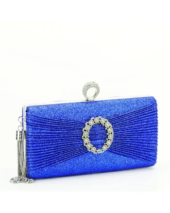 Geanta clutch cu brosa BYH8815 05 Albastru 10839, Albastru