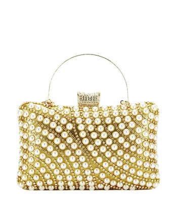 Clutch auriu cu strasuri BYH-802 05 11058, Auriu