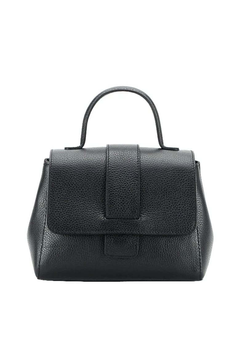 Geanta din piele naturala neagra 1047 123 12157, Negru