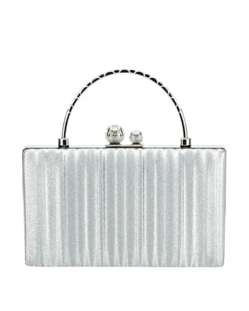 Geanta argintie, clutch cu maner BME-622 05 15265, Argintiu