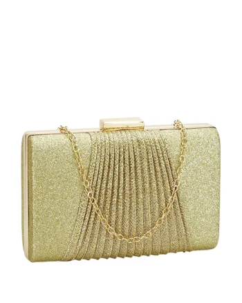 Geanta clutch auriu cu sclipici 1009 05 15749, Auriu