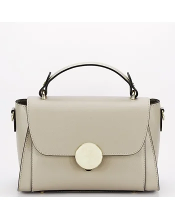 Geanta din piele naturala 1590 123, Maro taupe, 17x27x14