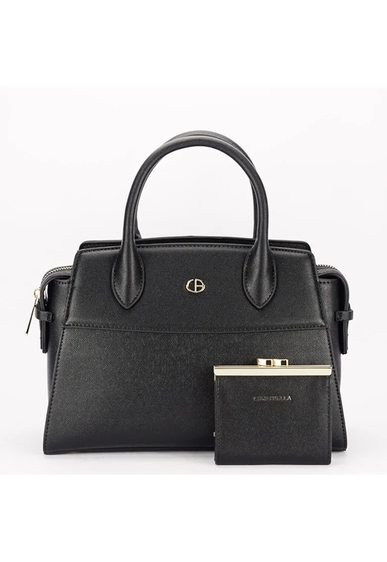 Geanta Premium cu portofel B-CB2427-1 M7, Negru, 20x28x12
