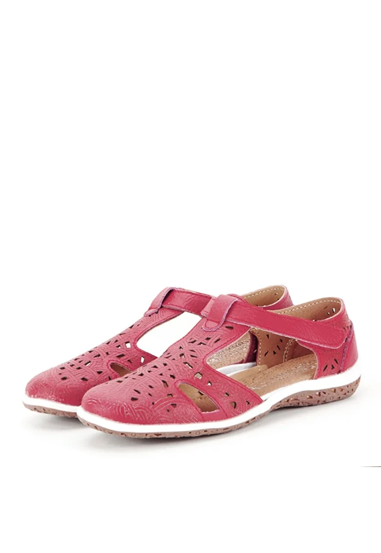 Balerini rosii din piele naturala CXWL2118 M5 13085, Rosu