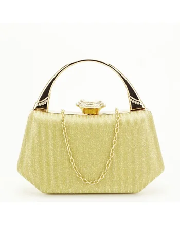 Clutch elegant cu maner B-55461 06dsazxfff, Auriu, 11x20x4