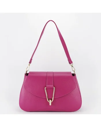 Geanta eleganta din piele naturala 1755 125, Fucsia, 19x30x10