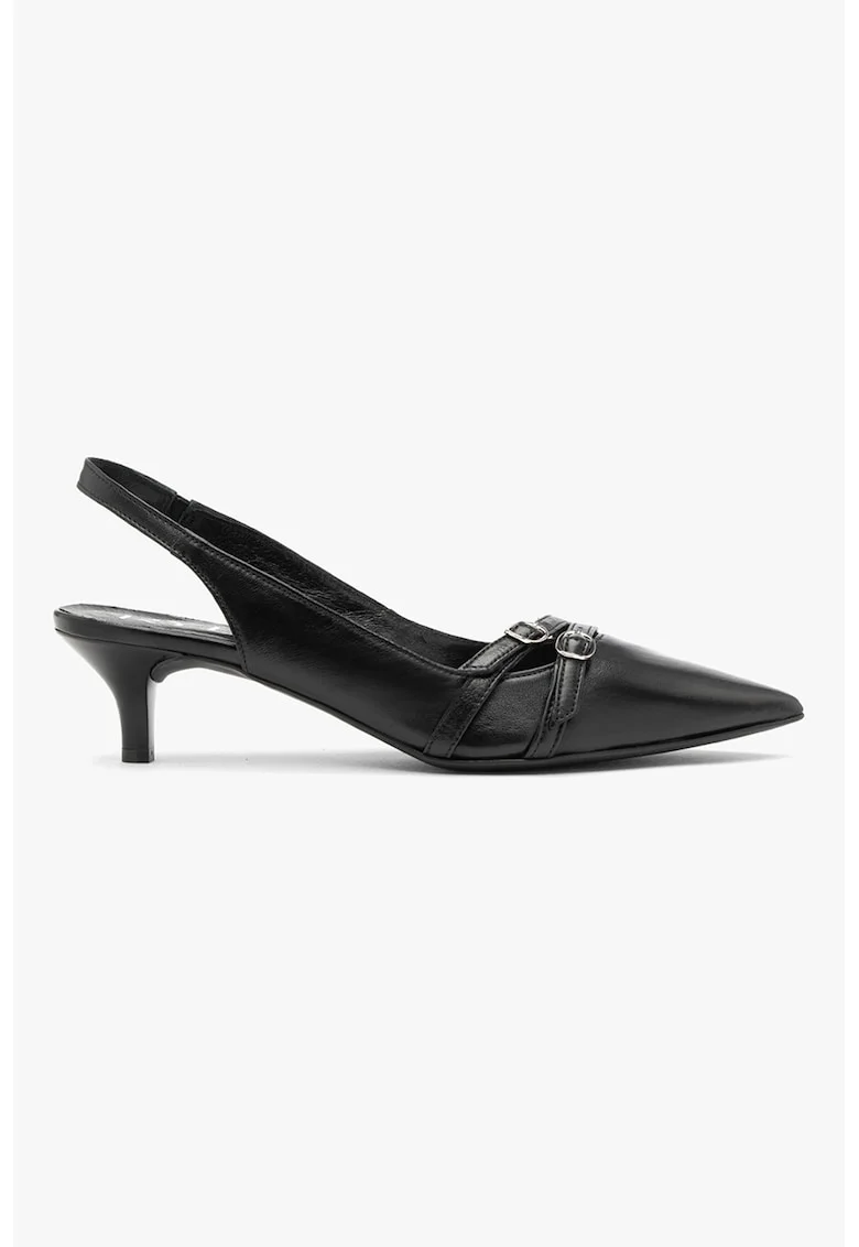 Pantofi slingback de piele Sarah, Negru