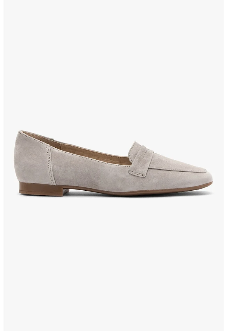 Pantofi loafer din piele Audrey, Gri deschis