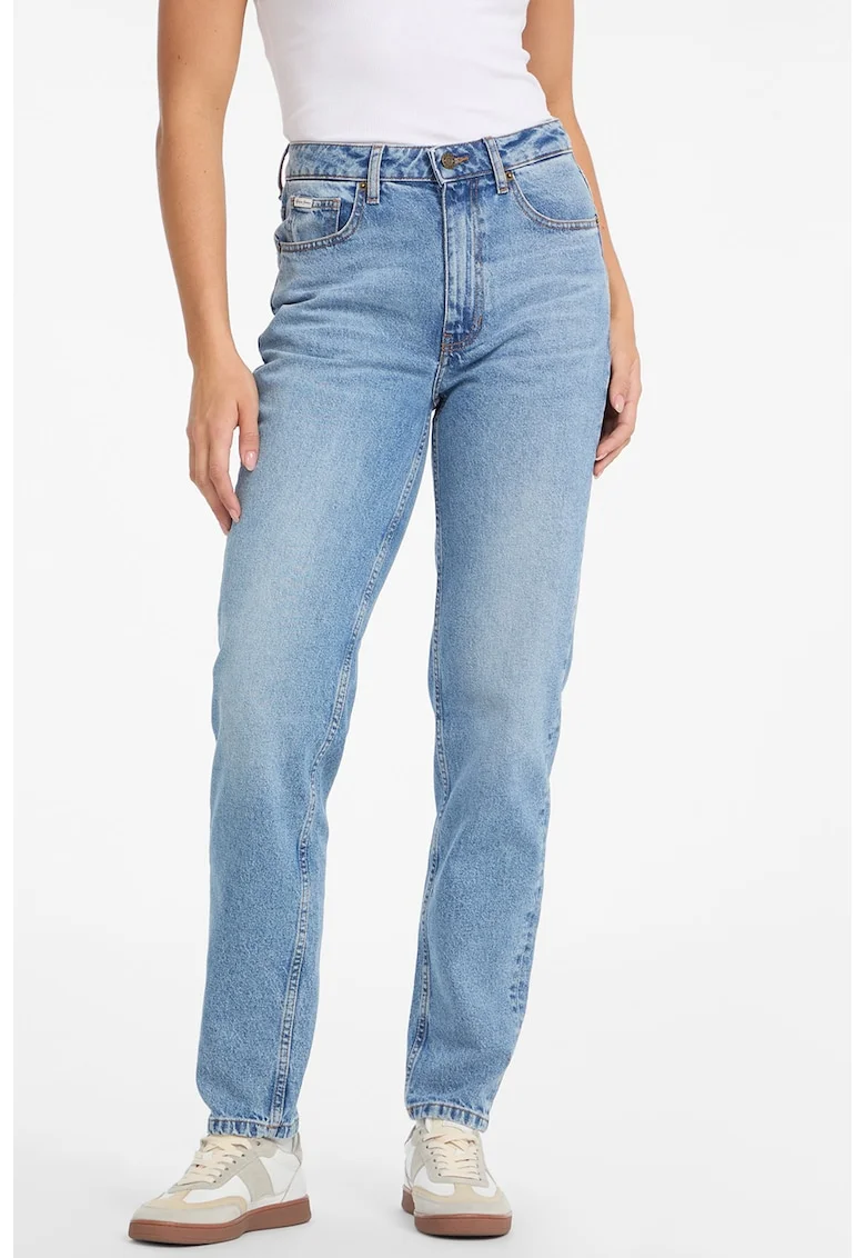 Blugi relaxed fit de denim, Albastru deschis