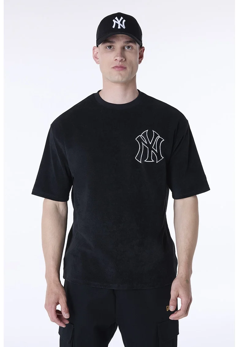 Tricou regular fit cu logo, Negru
