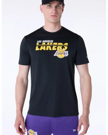 Tricou cu imprimeu si decolteu la baza gatului, Negru/Galben pal/Alb optic