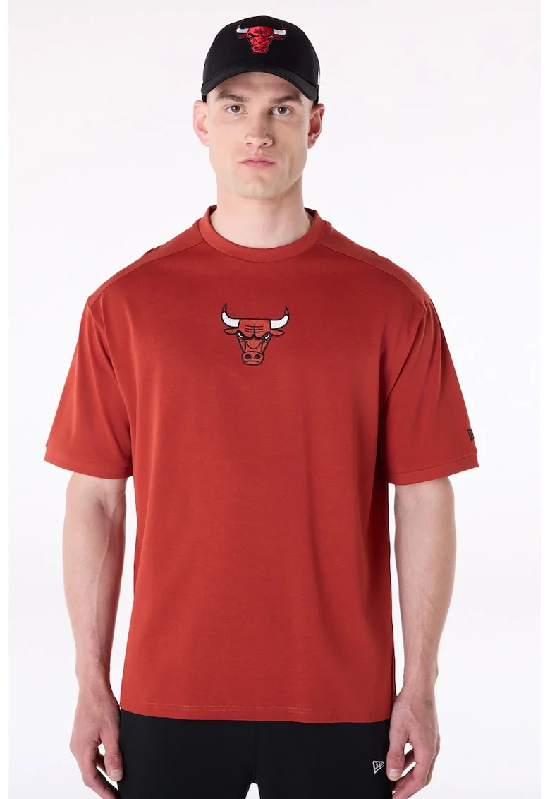 Tricou cu text, Negru/Caramiziu