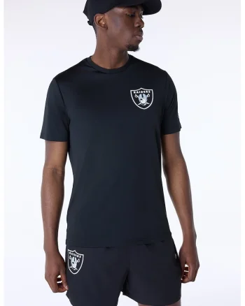 Tricou de bumbac cu logo pe piept, Negru/Alb optic