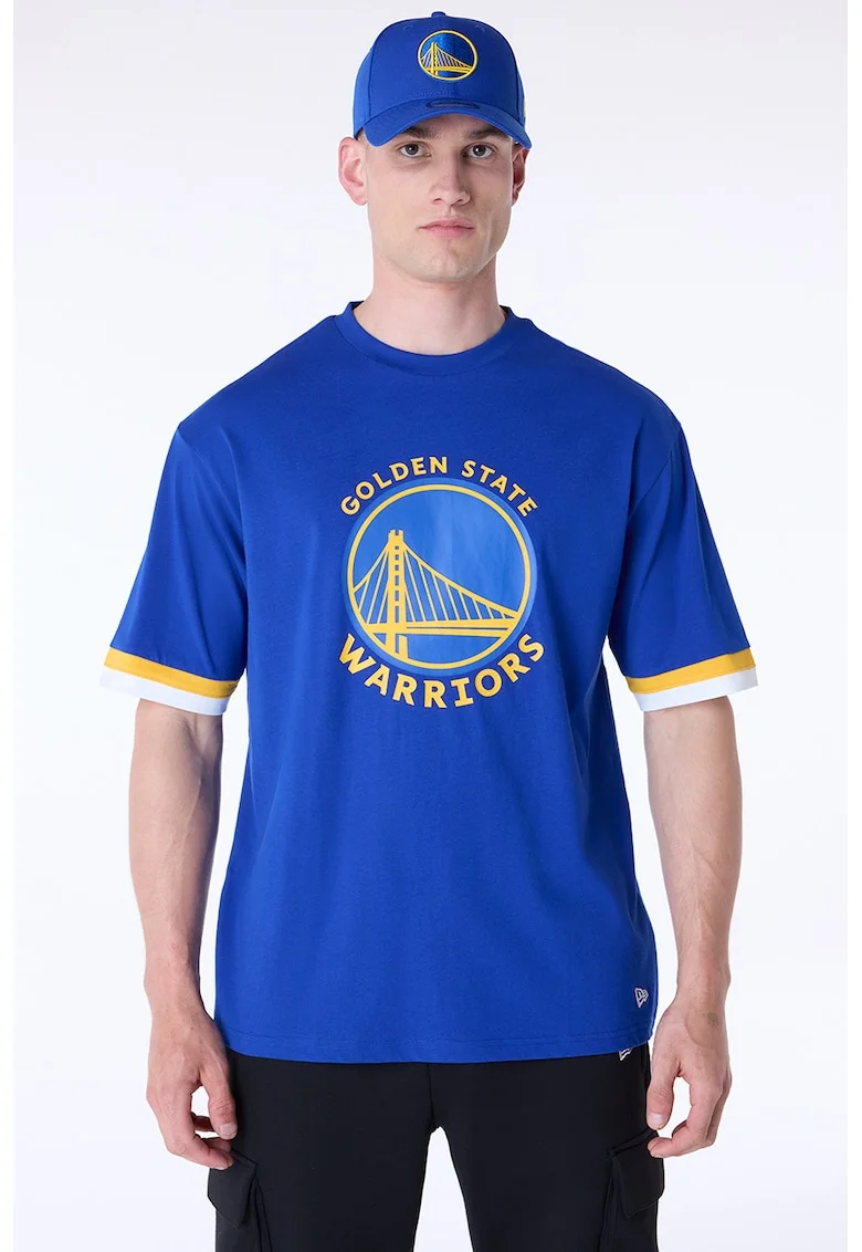Tricou cu imprimeu, Galben sofran/Albastru royal