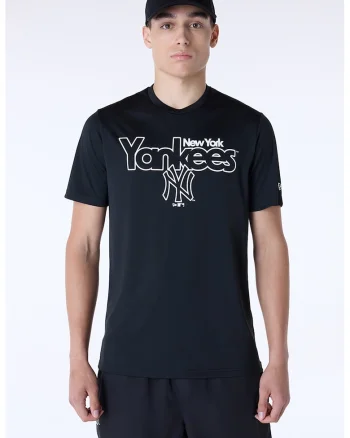 Tricou cu decolteu la baza gatului, Negru/Alb optic