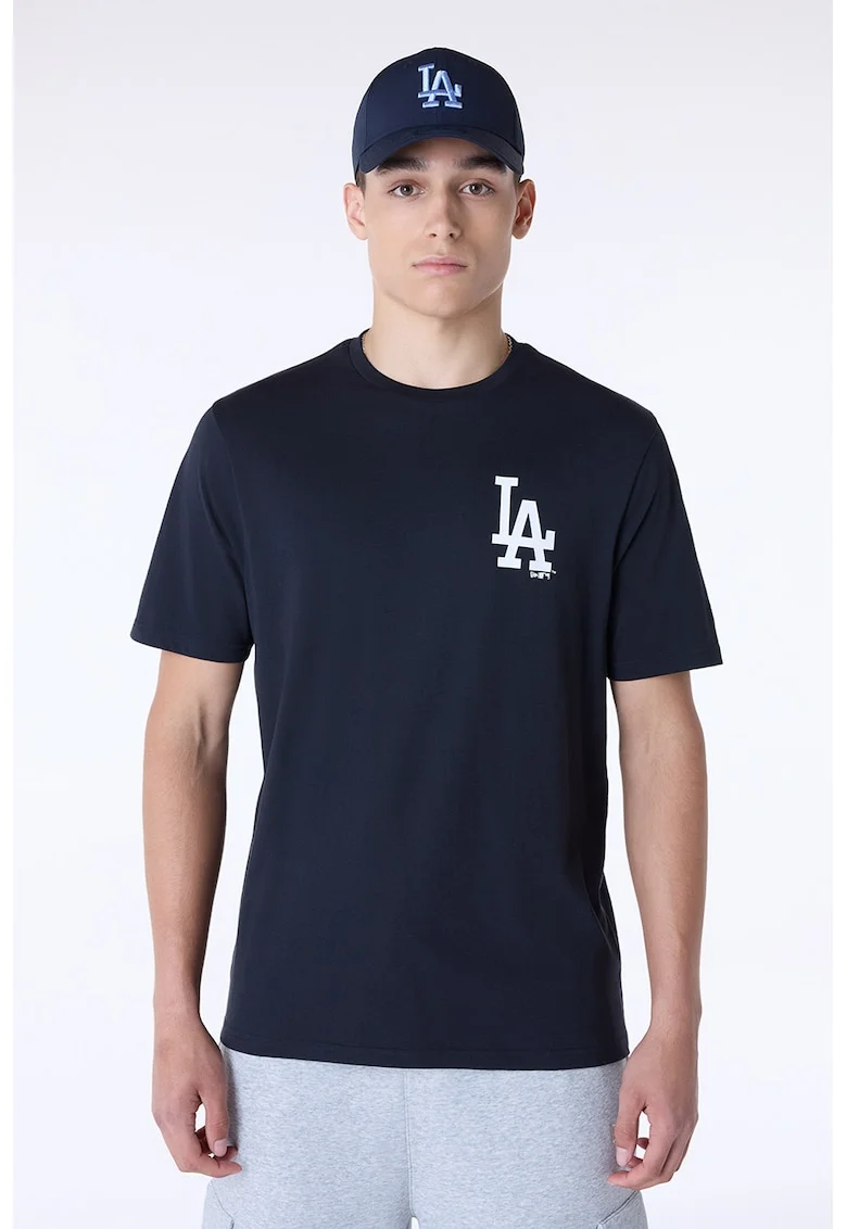 Tricou cu imprimeu text, Visiniu/Alb optic/Bleumarin
