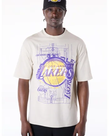 Tricou din amestec de bumbac cu logo, Galben/Violet/Bej
