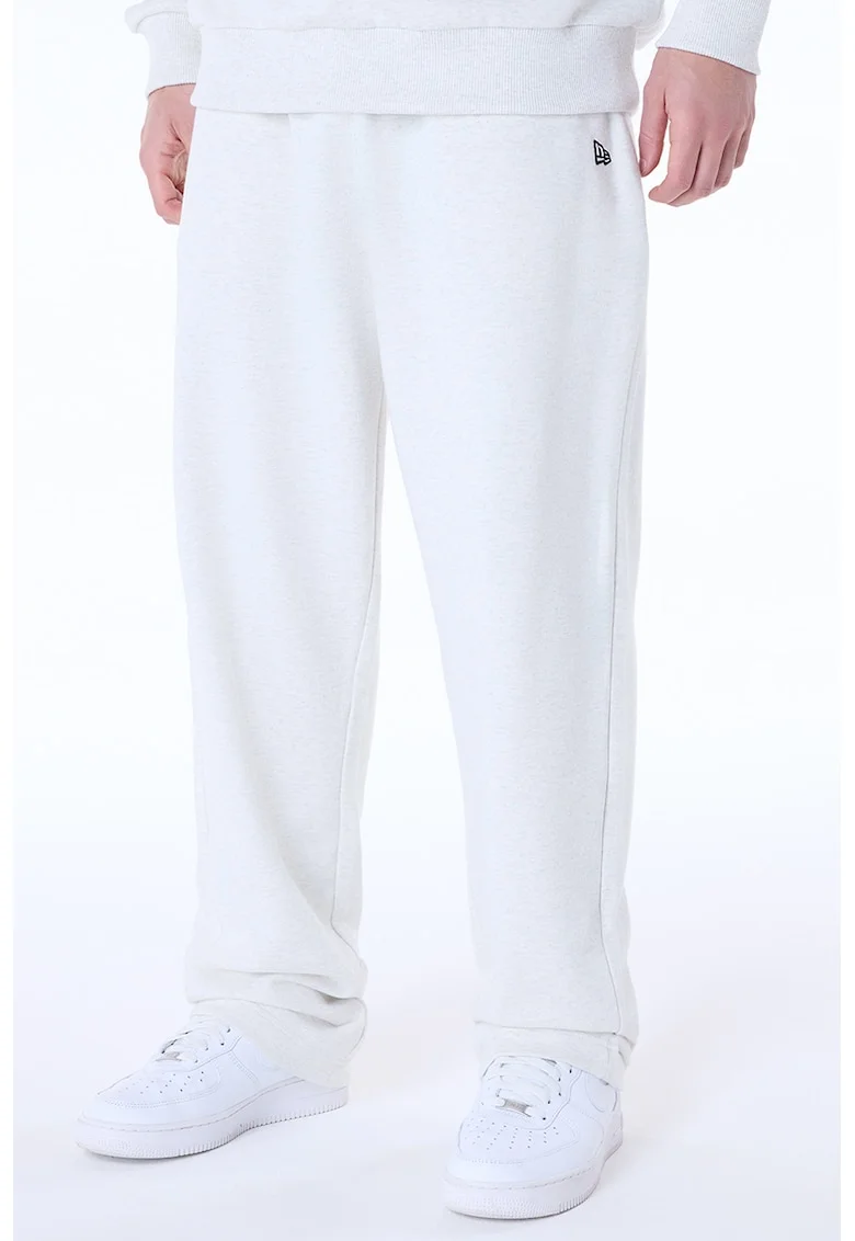 Pantaloni de trening relaxed fit din amestec de bumbac, Alb murdar