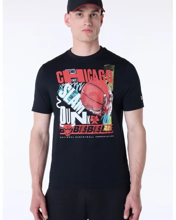Tricou cu imprimeu grafic si text, Rosu/Negru/Alb optic