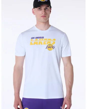 Tricou cu imprimeu logo si decolteu la baza gatului, Galben sofran/Alb optic/Albastru indigo