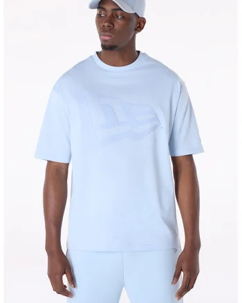 Tricou de bumbac cu logo, Albastru pastel