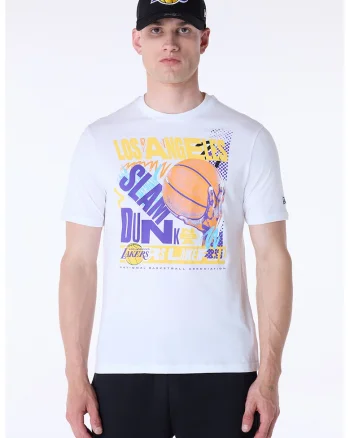 Tricou cu imprimeu grafic si text, Galben pal/Alb optic/Albastru indigo