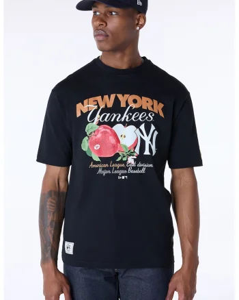Tricou de bumbac cu imprimeu grafic si text, Alb/Negru/Portocaliu
