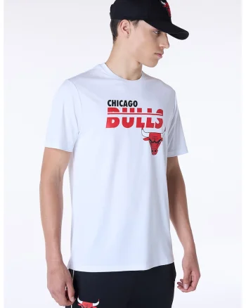 Tricou cu imprimeu si decolteu la baza gatului, Rosu/Albastru inchis/Alb optic