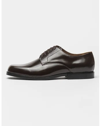 Pantofi uni de piele, Maro inchis
