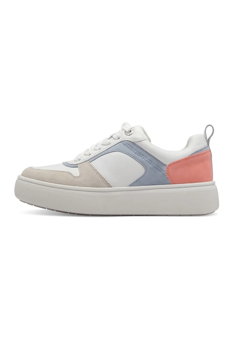 Pantofi sport flatform cu garnituri de piele, Albastru deschis