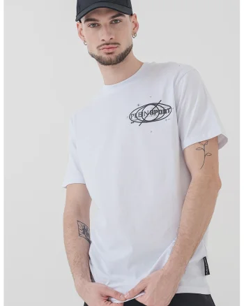 Tricou de bumbac cu logo, Alb optic