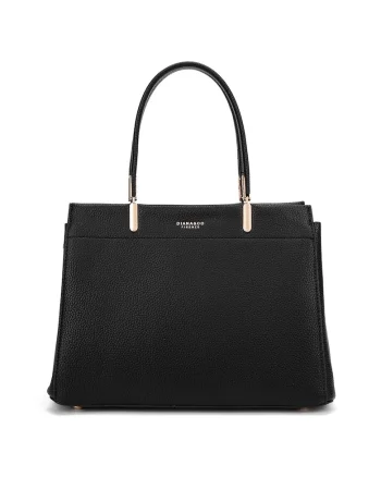 Geanta tote de piele ecologica cu bareta detasabila, Negru