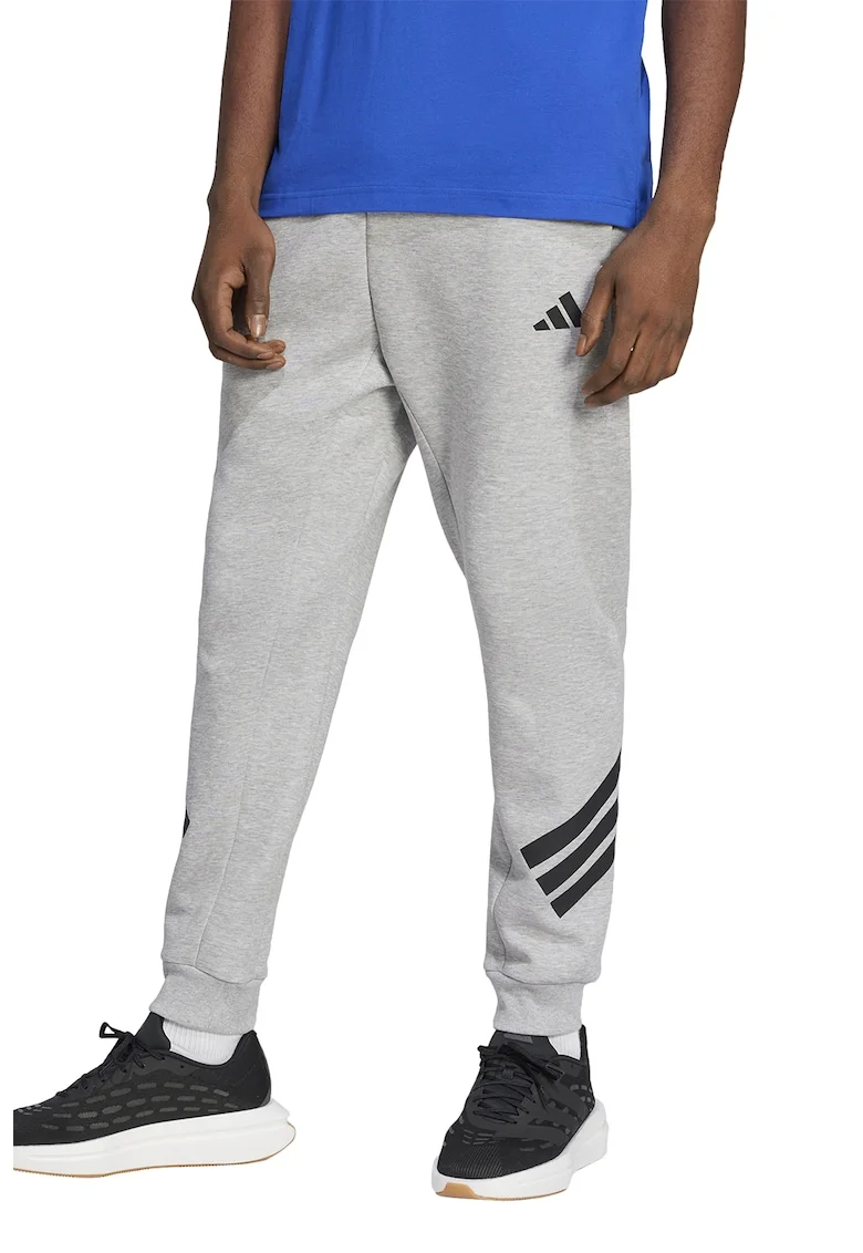 Pantaloni de trening din amestec de bumbac cu logo, Gri deschis melange