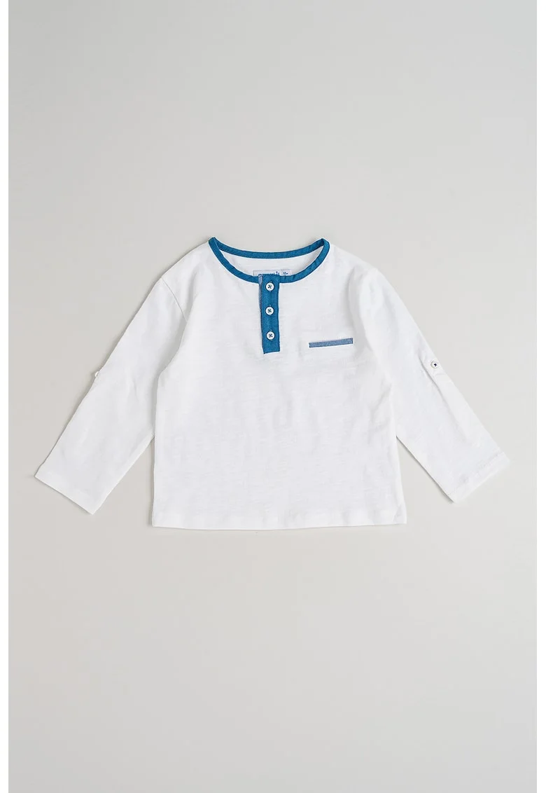 Bluza uni cu maneci ajustabile, Alb
