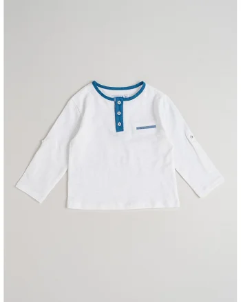 Bluza uni cu maneci ajustabile, Alb