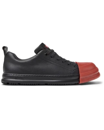 Pantofi sport de piele cu sireturi, Negru