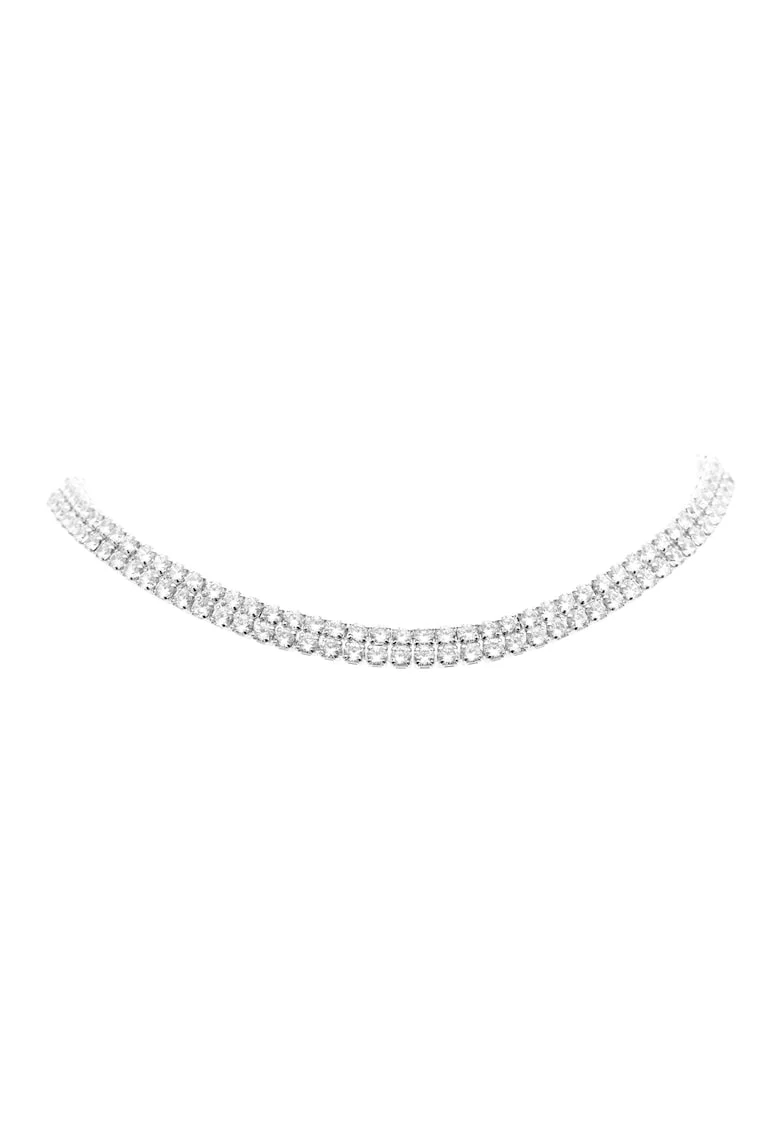 Chocker Tennis Placat Cu Aur Alb De 18K