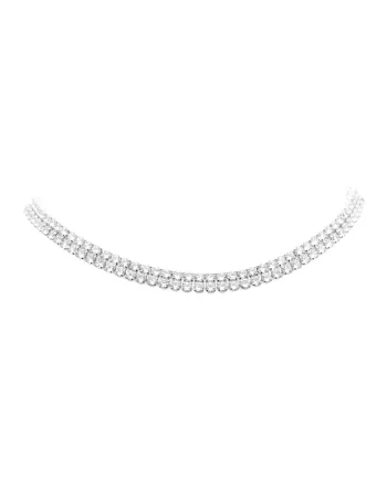 Chocker Tennis Placat Cu Aur Alb De 18K