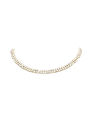 Chocker Tennis Dublu Auriu