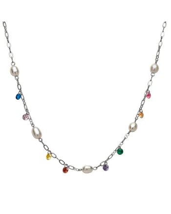 Colier Cu Perle Si Cristale Rainbow