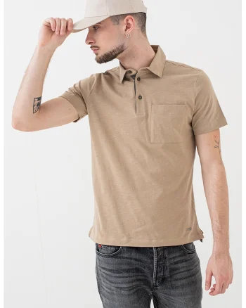 Tricou polo regular fit de bumbac, Kaki