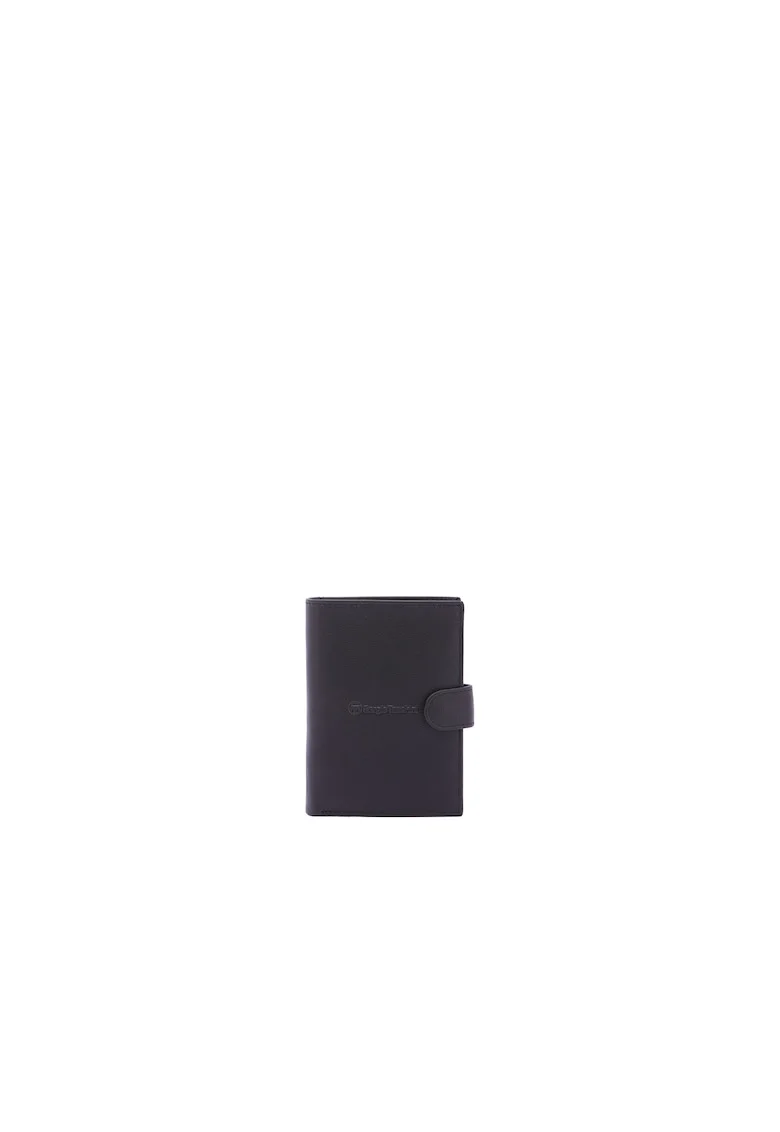 Portofel de piele cu capse, Negru