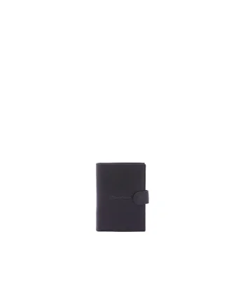 Portofel de piele cu capse, Negru